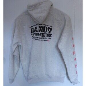 Dandy Worldwide Hoodie Womens Sweatshirt Grey Oversized XL Hearts NWT